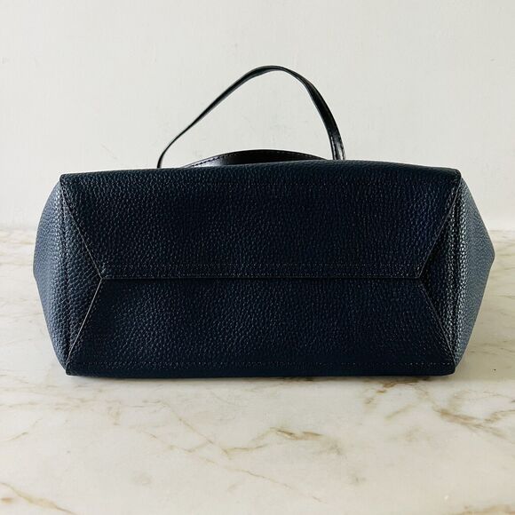 MICHAEL KORS Kimberly Navy Black Leather Small Bonded Tote Bag - Picture 7 of 10